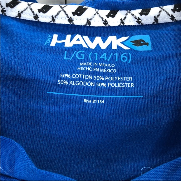 Tony Hawk long sleeve hooded blue & gold shirt - Picture 4 of 7